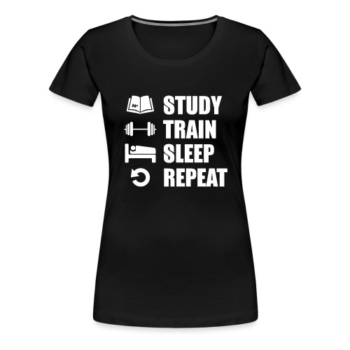 Study & Train - Naisten premium t-paita