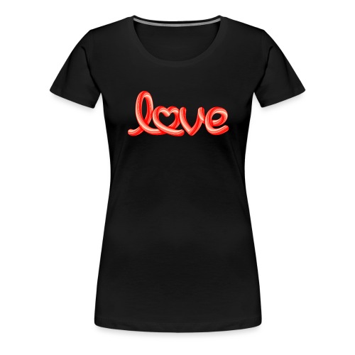 Love script with heart - Frauen Premium T-Shirt