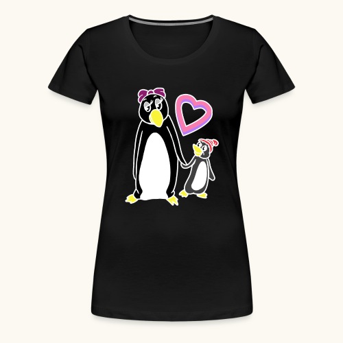 Śmieszne Pingwin Mama Babcia Prezent Pomysł Dzień Matki - Koszulka damska Premium