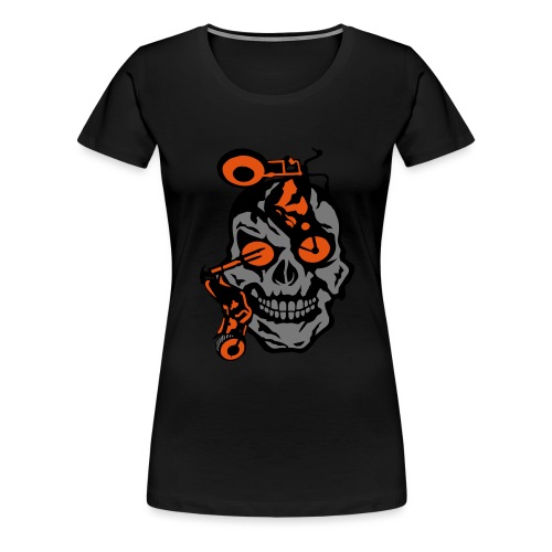 tete mort moto motrocycle oeil skull - T-shirt Premium Femme