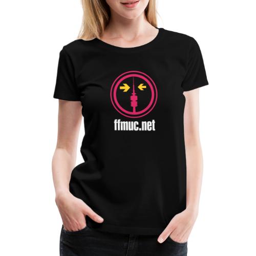 FFMUC Logo mit URL weiß - Frauen Premium T-Shirt