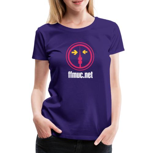 FFMUC Logo mit URL weiß - Frauen Premium T-Shirt