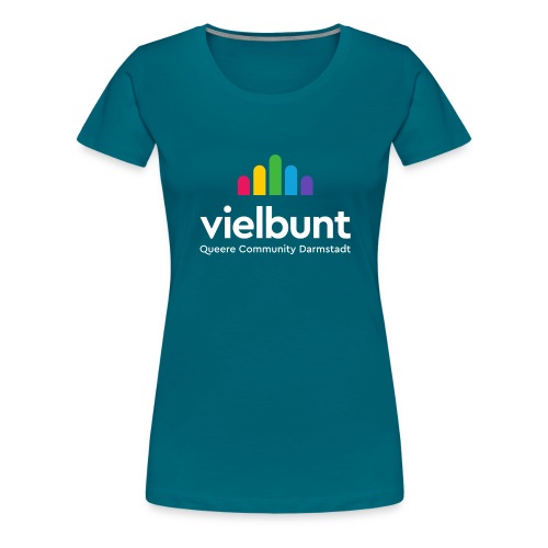 vielbunt Logo weiß mit Claim - Frauen Premium T-Shirt