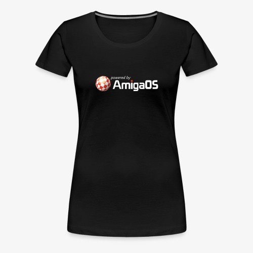 PoweredByAmigaOS white - Women's Premium T-Shirt