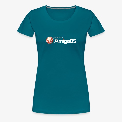 PoweredByAmigaOS white - Women's Premium T-Shirt