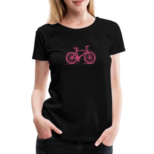 Skizzefahrrad Pink - Frauen Premium T-Shirt