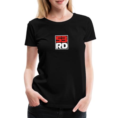 53RD Logo kompakt umrandet (weiss-rot) - Frauen Premium T-Shirt