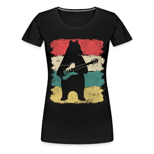 E Gitarre Bär Retro Rock Musik - Frauen Premium T-Shirt