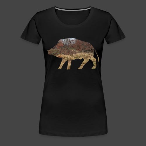 Wildsaudickungtapeten-Sau-Shirt für Jäger/innen - Frauen Premium T-Shirt