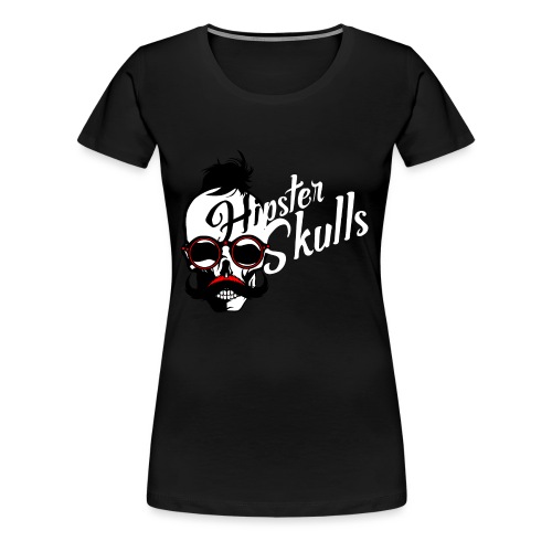hipster skull tete de mort crane moustache logo lu - T-shirt Premium Femme