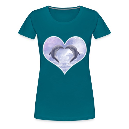 Küssende Delfine - Frauen Premium T-Shirt
