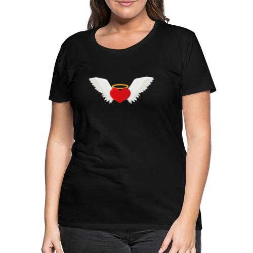 Siivekäs sydän - enkelin siivet - suojelusenkeli - Naisten premium t-paita