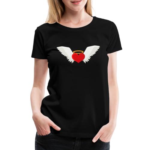 Skrzydlate serce - Skrzydła Anioła - Anioł Stróż - Koszulka damska Premium