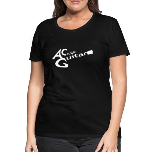 Acoustic Guitar Logo - White - Women's Premium T-Shirt