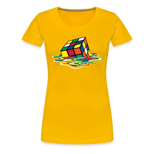 Rubik's Cube Melted Colourful Puddle - Premium-T-shirt dam