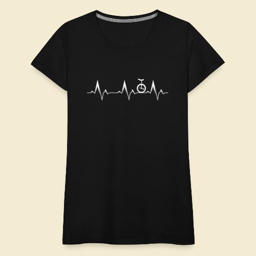 Einrad | Unicycling | Heart Monitor Downhill White - Frauen Premium T-Shirt