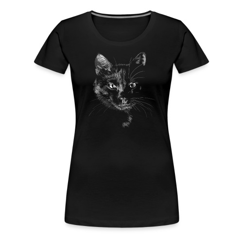 Czarny kot - Koszulka damska Premium