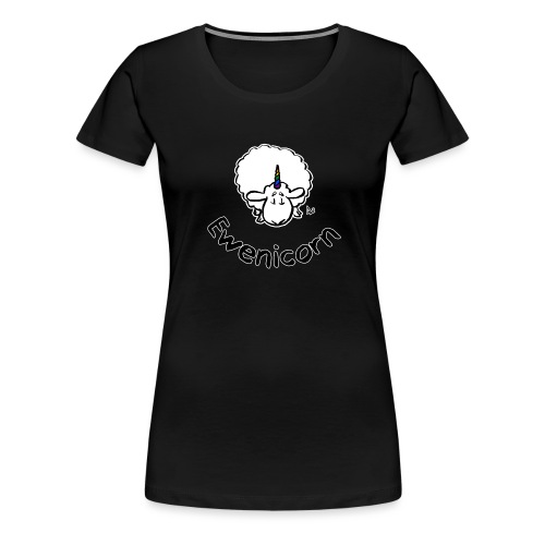 Ewenicorn (svart utgåva svart text) - Premium-T-shirt dam