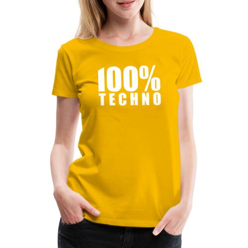 100% Techno Schriftzug Floorfreude Rave Festivals - Frauen Premium T-Shirt