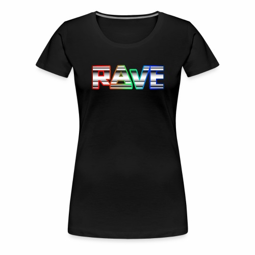 Rave Neon Rainbow Psy Text Techno Family - Frauen Premium T-Shirt