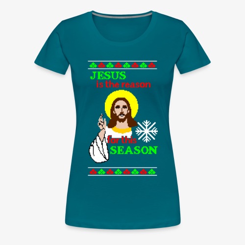 Jesus is the Reason Ugly Christmas - Frauen Premium T-Shirt
