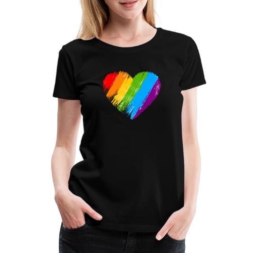 Pride, fram och bak, vit text - Premium-T-shirt dam