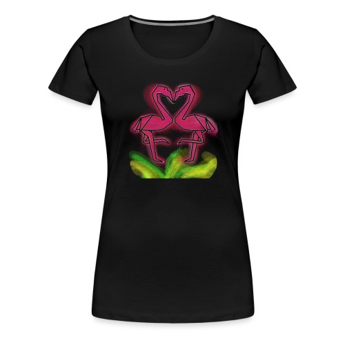 Flamingopaar im Liebesglück - Frauen Premium T-Shirt