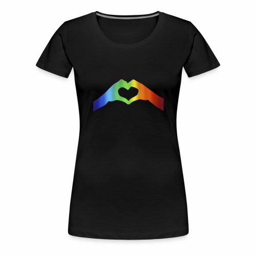 hand heart rainbow - Women's Premium T-Shirt