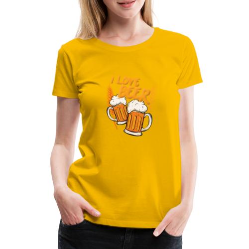 I Love Beer - Frauen Premium T-Shirt
