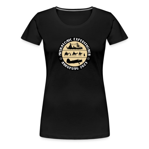 Logo Anrufung 2023 schwarz beige - Frauen Premium T-Shirt