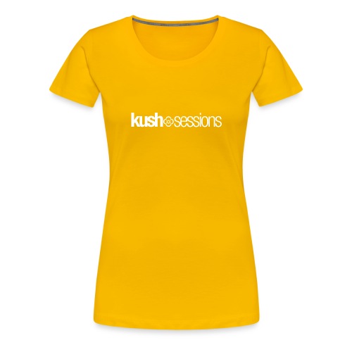 KushSessions (white logo) - Vrouwen Premium T-shirt