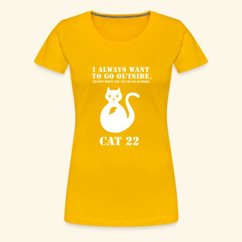 Cat 22 (white cat for dark bakgrounds) - Premium-T-shirt dam