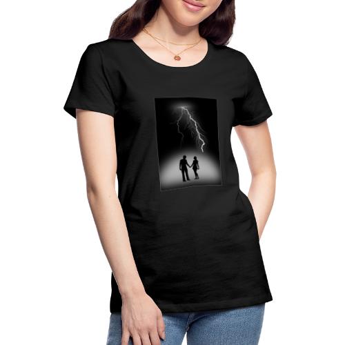 t shirt amour coup de foudre eclairs fond noir - T-shirt Premium Femme
