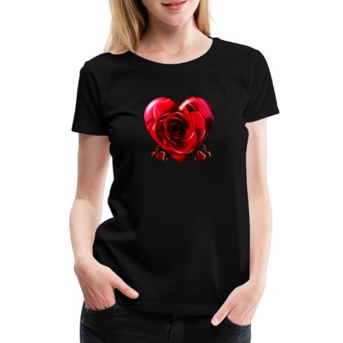 Rosenherz - Herzrose - Frauen Premium T-Shirt