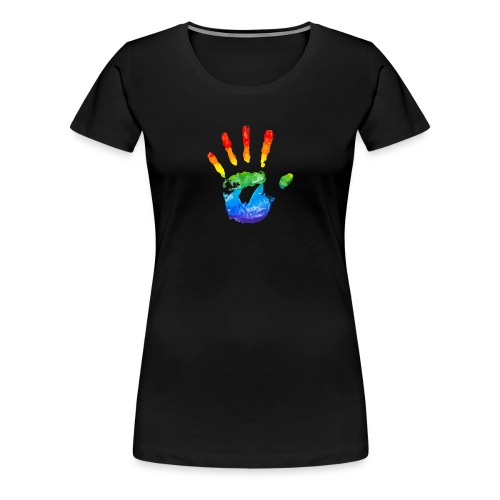 Regenbooghand - Vrouwen Premium T-shirt