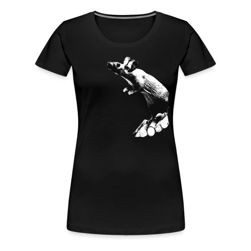 Seisova nakuhiiri - mustavalko - Naisten premium t-paita