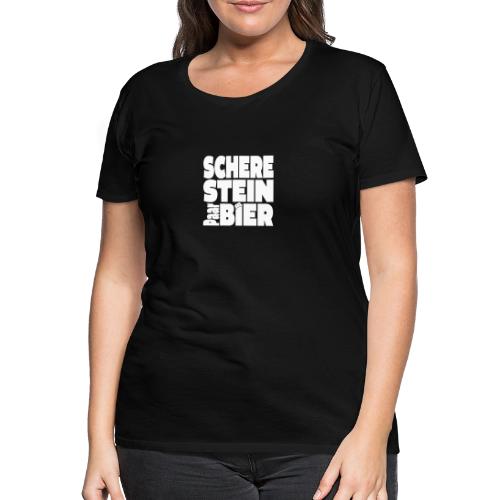Schere Stein Paar Bier - Frauen Premium T-Shirt