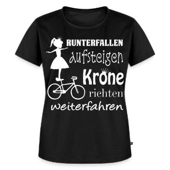 Kunstrad, Kunstradfahren, Krone richten - Frauen Premium Bio T-Shirt - Schwarz - Vorne - Selfina (174cm)