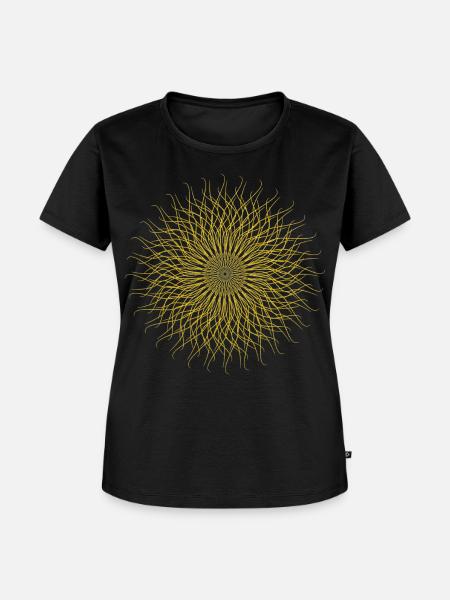 Goldenes Sonnenmandala - Frauen Premium Bio T-Shirt - Schwarz