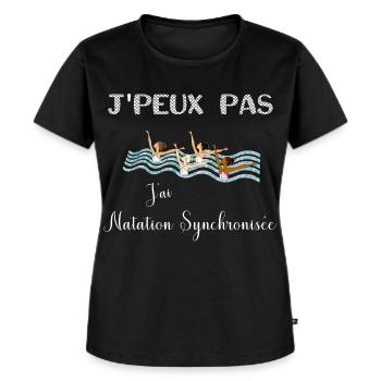 j'peux pas j'ai natation synchronisée - T-shirt Premium bio Femme - noir - Devant - Selfina (174cm)