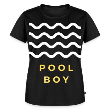 Pool Boy Geschenk - Frauen Premium Bio T-Shirt - Schwarz - Vorne - Selfina (174cm)