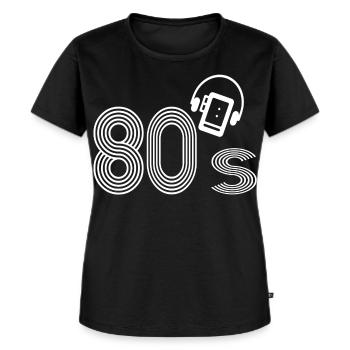 Die 80er Jahre - Frauen Premium Bio T-Shirt - Schwarz - Vorne - Selfina (174cm)