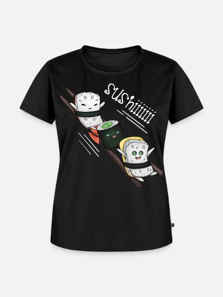Sushi-Schlitten - Frauen Premium Bio T-Shirt - Schwarz