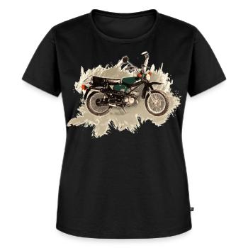 Enduro S51 - Frauen Premium Bio T-Shirt - Schwarz - Vorne - Selfina (174cm)