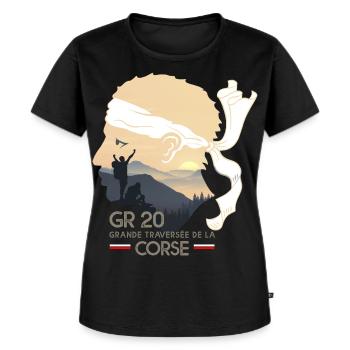 Randonnée corse GR20 GR 20 cadeau randonneurs trek - T-shirt Premium bio Femme - noir - Devant - Selfina (174cm)