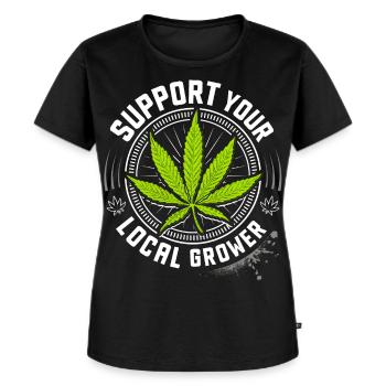 Kiffen - Legalize it - 420 - Weed Hanf & Cannabis - Frauen Premium Bio T-Shirt - Schwarz - Vorne - Selfina (174cm)