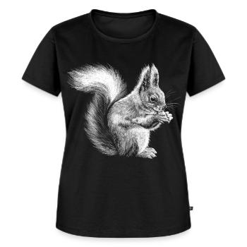 Eichhörnchen - Frauen Premium Bio T-Shirt - Schwarz - Vorne - Selfina (174cm)