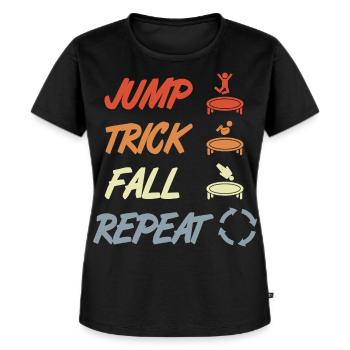 Trampolin Techniken - Frauen Premium Bio T-Shirt - Schwarz - Vorne - Selfina (174cm)