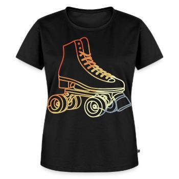 Rollschuhe Skizze - Frauen Premium Bio T-Shirt - Schwarz - Vorne - Selfina (174cm)