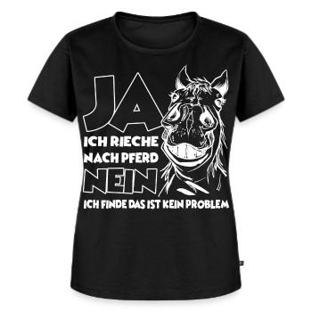 Reitsachen für Pferde Mädl Reiterin Stall - Frauen Premium Bio T-Shirt - Schwarz - Vorne - Selfina (174cm)